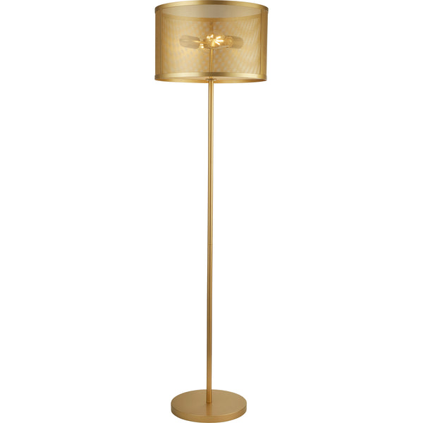 Searchlight 2832-2GO Fishnet Floor Lamp - Gold Metal & Mesh Shade