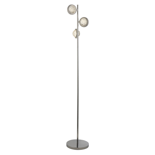 Searchlight 28701-3CC Quartz 3Lt Floor Lamp - Chrome & Bubble Glass