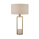 Searchlight 2871GO Claire Table Lamp - Gold Metal, White Marble & White Shade