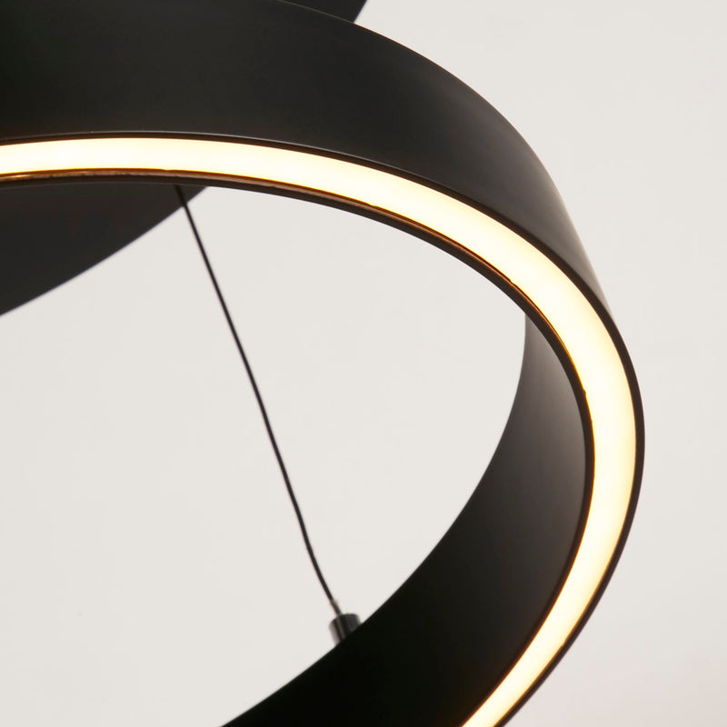 Searchlight 30410BK Layla Gesture Control Pendant - Black Metal & Opal Acrylic