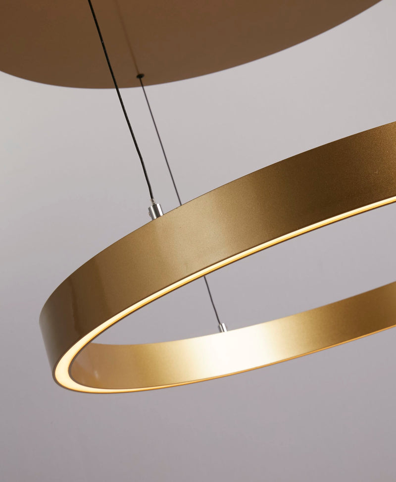 Searchlight 30411GO Layla Gesture Control Pendant - Gold Metal & Opal Acrylic