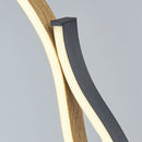 Searchlight 32101-1BK Bloom Table Lamp - Black Metal & Wood Effect