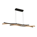 Searchlight 32104-1BK Bloom Pendant - Black Metal & Wood Effect