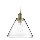 Searchlight 3228AB Pyramid  Pendant  - Antique Brass Metal & Glass
