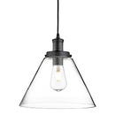 Searchlight 3228BK Pyramid  Pendant  - Black Metal & Glass