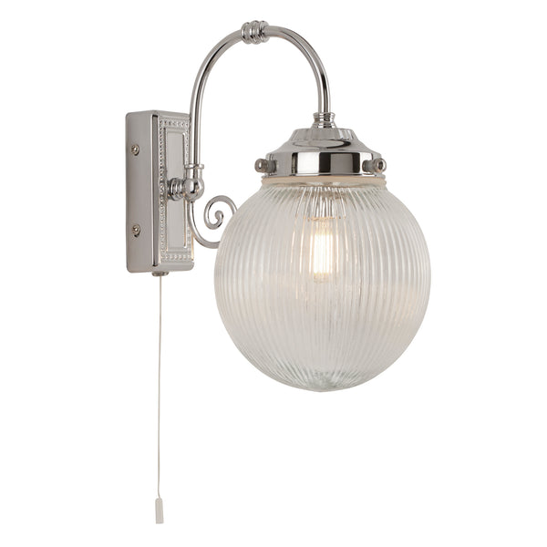 Searchlight 3259CC Belvue Wall Light  - Chrome Metal & Acid Glass