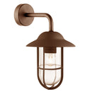 Searchlight 3291RUS Toronto Outdoor Wall Light- Rustic Brown Metal & Clear Glass