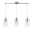 Searchlight 3303-3CC Duo I  3Lt Bar Pendant - Chrome Metal & Double Glass