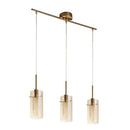 Searchlight 3303-3CP Duo III 3Lt Bar Pendant - Bronze Metal & Champagne Glass