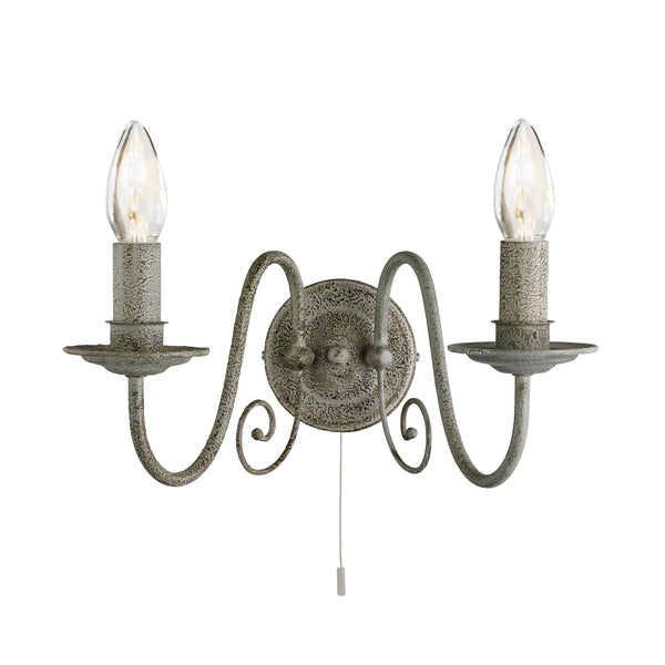 Searchlight 3362-2GY Greythorne 2Lt Wall Light - Textured Grey Metal