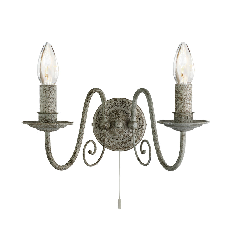 Searchlight 3362-2GY Greythorne 2Lt Wall Light - Textured Grey Metal