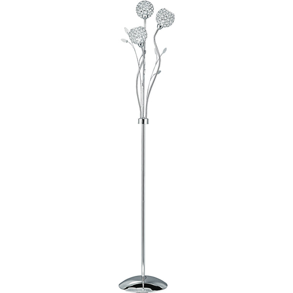 Searchlight 3573CC Bellis II 3Lt Floor Lamp - Chrome & Clear Glass