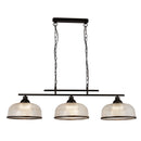 Searchlight 3593-3BK Highworth 3Lt Pendant - Black Metal & Holophane Style Glass