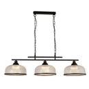 Searchlight 3593-3BK Highworth 3Lt Pendant - Black Metal & Holophane Style Glass