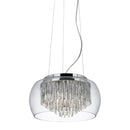 Searchlight 3624-4CC Curva 4Lt Pendant - Chrome Metal & Crystal Glass