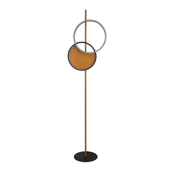 Searchlight 36302-1BK Curio Floor Lamp - Black Metal & Wood - Searchlight - Falcon Electrical UK