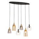 Searchlight 36463-6BK Divine 6Lt Multi-Drop Pendant - Black Metal & Coloured Glass