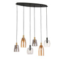 Searchlight 36463-6BK Divine 6Lt Multi-Drop Pendant - Black Metal & Coloured Glass