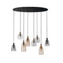 Searchlight 36463-8BK Divine 8Lt Multi-Drop Pendant - Black Metal & Coloured Glass