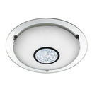 Searchlight 3883-31 Portland LED Bathroom Flush  -  Chrome, Glass & Ice, IP44