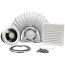 Xpelair ALL100T Airline LED 4"/100mm Axial Inline bathroom Shower Extractor Fan with LED Light & Adjustable Timer