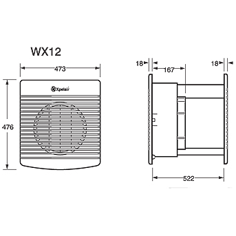 Xpelair WX12 Intake / Extract Commercial Wall Fan - White - Xpelair - Falcon Electrical
