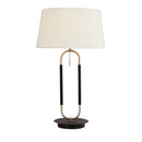 Searchlight 41431SS Jazz Table Lamp - Black, Satin Silver Metal & White Velvet