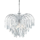 Searchlight 4175-5 Waterfall 5Lt Pendant  - Chrome Metal & Crystal