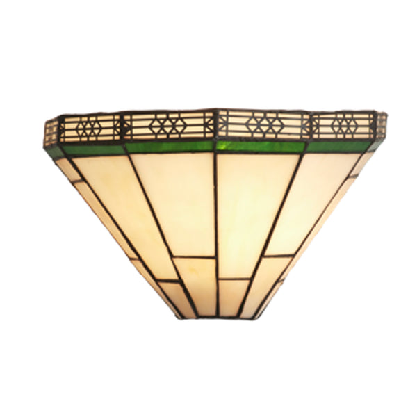Searchlight 4417-18 New York  Wall Light  - Brass Metal & Stained Glass