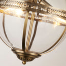 Searchlight 44213-3AB Coronet 3Lt Pendant - Antique Brass Metal & Glass