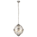 Searchlight 44213-3CC Coronet 3Lt Pendant - Chrome Metal & Glass