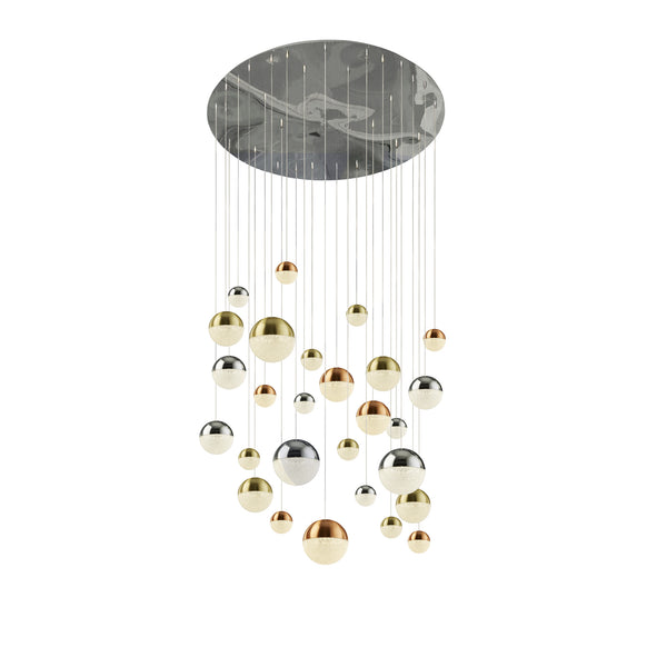 Searchlight 4527-27 Planets 27Lt Multi-Drop - Copper, Chrome & Satin Brass