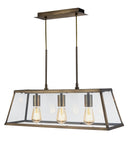 Searchlight 4613-3AB Voyager 3Lt Bar Pendant - Antique Brass Metal & Glass - Searchlight - Falcon Electrical UK