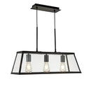 Searchlight 4613-3BK Voyager 3Lt Bar Pendant - Black Metal & Glass