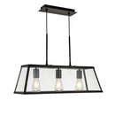 Searchlight 4613-3BK Voyager 3Lt Bar Pendant - Black Metal & Glass