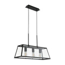 Searchlight 4613-3BK Voyager 3Lt Bar Pendant - Black Metal & Glass