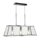 Searchlight 4613-3CC Voyager 3Lt Bar Pendant - Chrome Metal & Glass