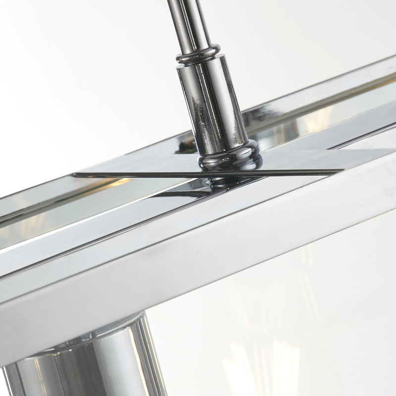 Searchlight 4613-3CC Voyager 3Lt Bar Pendant - Chrome Metal & Glass