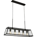 Searchlight 4614-5BK Voyager 5Lt Bar Pendant - Black Metal & Glass - Searchlight - Falcon Electrical UK