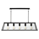 Searchlight 4614-5BK Voyager 5Lt Bar Pendant - Black Metal & Glass - Searchlight - Falcon Electrical UK
