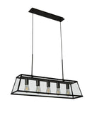 Searchlight 4614-5BK Voyager 5Lt Bar Pendant - Black Metal & Glass - Searchlight - Falcon Electrical UK