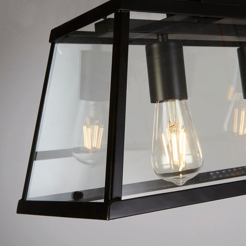 Searchlight 4614-5BK Voyager 5Lt Bar Pendant - Black Metal & Glass - Searchlight - Falcon Electrical UK