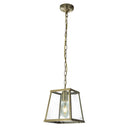 Searchlight 4614AB Voyager Pendant - Antique Brass & Glass