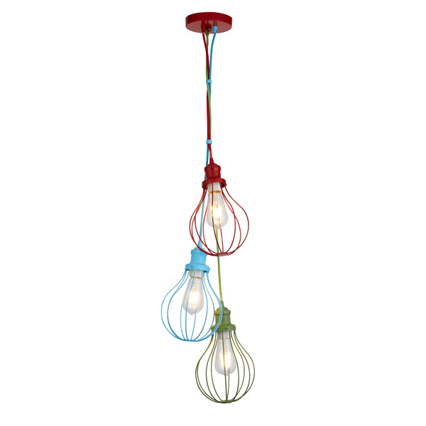 Searchlight 4683-3 Novelty 3Lt Pendant - Multi-Coloured Metal