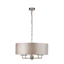 Searchlight 4785-5SS Knightsbridge 5Lt Pendant -  Satin Silver & Faux Silk Shade