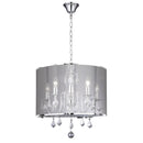 Searchlight 4805-5CC Venetian 5Lt Pendant - Chrome, Voile Shade & Crystal Glass
