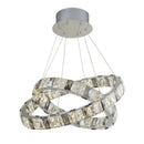 Searchlight 4812-2CC Optica 2Lt LED Pendant - Clear & Smokey Crystal
