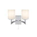 Searchlight 4992-2CC Gina 2Lt Wall Light - Chrome & White Glass Shades