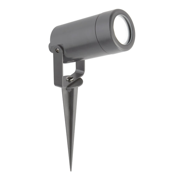 Searchlight 5010GY Spikey Outdoor Spotlight - Grey Metal & Polycarbonate