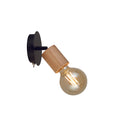 Searchlight 50211-1NA Spinny Spotlight Wall Light - Wood & Matt Black Metal